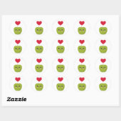Sticker Rond J'aime les pommes (Feuille)