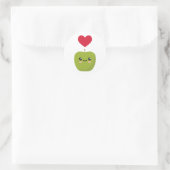 Sticker Rond J'aime les pommes (Sac)