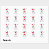 Sticker Rond J'Aime Les Poulets ! (Feuille)