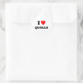 Sticker Rond J'aime les quolls (Sac)