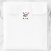 Sticker Rond J'aime les rats (Sac)