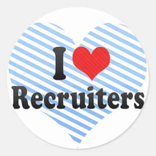 Sticker Rond J'aime les recruteurs