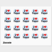 Sticker Rond J'Aime Les Renards (Feuille)
