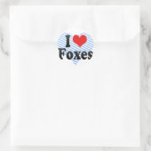 Sticker Rond J'Aime Les Renards (Sac)