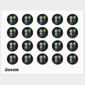 Sticker Rond J'aime les robots (Feuille)