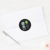 Sticker Rond J'aime les robots (Enveloppe)