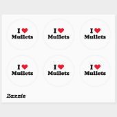 Sticker Rond J'aime les rougets (Feuille)