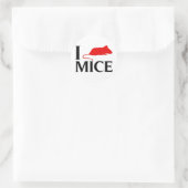 Sticker Rond J'aime les souris (Sac)