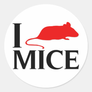 Sticker Rond J'aime les souris