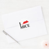 Sticker Rond J'aime les souris (Enveloppe)