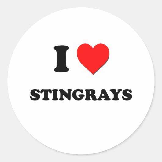 Sticker Rond J'Aime Les Stingrays (Devant)