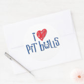 Sticker Rond J'Aime Les Taureaux (Enveloppe)