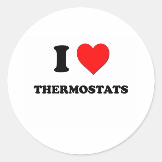 Sticker Rond J'aime les Thermostats (Devant)