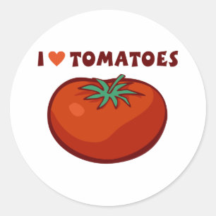 Sticker Rond J'aime les tomates