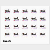 Sticker Rond J'aime les trains (Feuille)