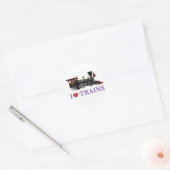 Sticker Rond J'aime les trains (Enveloppe)