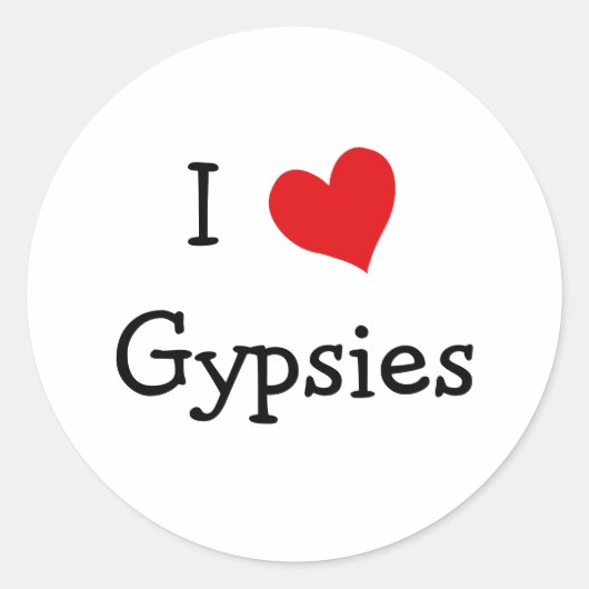 Sticker Rond J'Aime Les Tsiganes (Devant)
