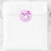 Sticker Rond J'Aime Les Unicornes ! (Sac)