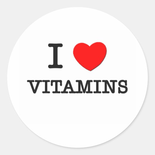 Sticker Rond J'aime les vitamines (Devant)