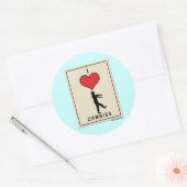 Sticker Rond J'aime les zombies (Enveloppe)