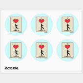 Sticker Rond J'aime les zombies (Feuille)