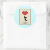 Sticker Rond J'aime les zombies (Sac)