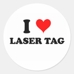 Sticker Rond J'aime l'étiquette de laser