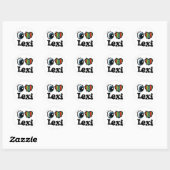 Sticker Rond J'aime Lexi (Feuille)