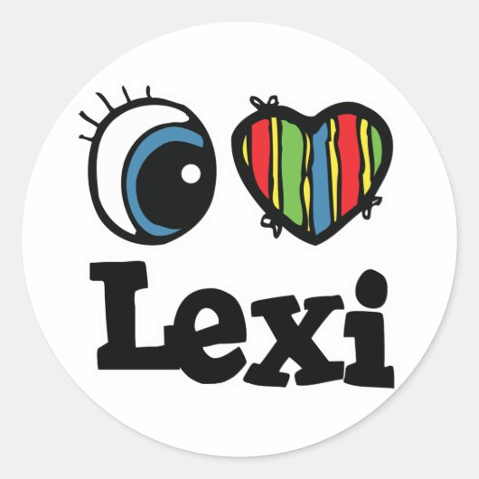 Sticker Rond J'aime Lexi (Devant)