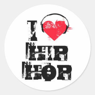 Sticker Rond J'aime l'hip hop