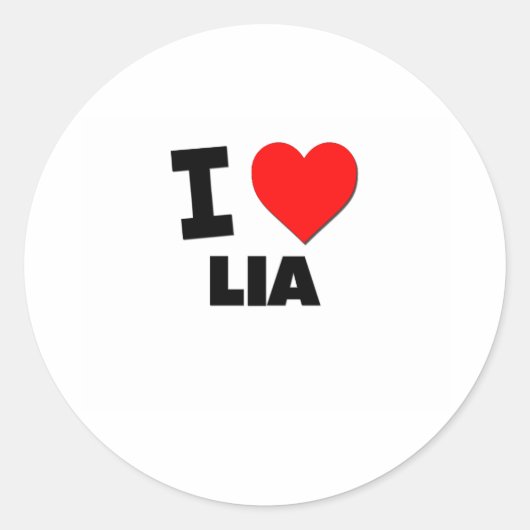 Sticker Rond J'aime Lia (Devant)