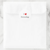 Sticker Rond J'aime l'immunologie (Sac)