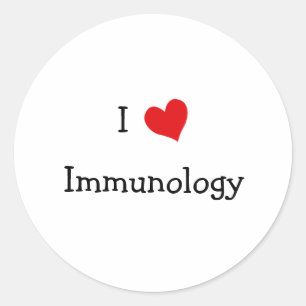 Sticker Rond J'aime l'immunologie