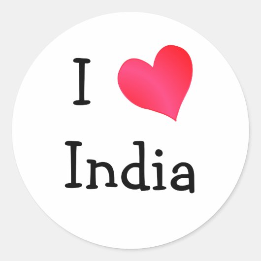 Sticker Rond J'aime l'Inde (Devant)