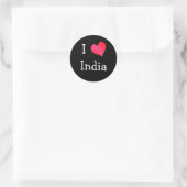 Sticker Rond J'aime l'Inde (Sac)