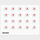 STICKER ROND J'AIME LINUX (Feuille)