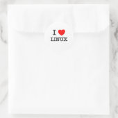STICKER ROND J'AIME LINUX (Sac)