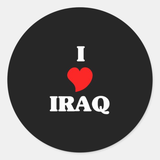 Sticker Rond J'aime l'Irak (Devant)