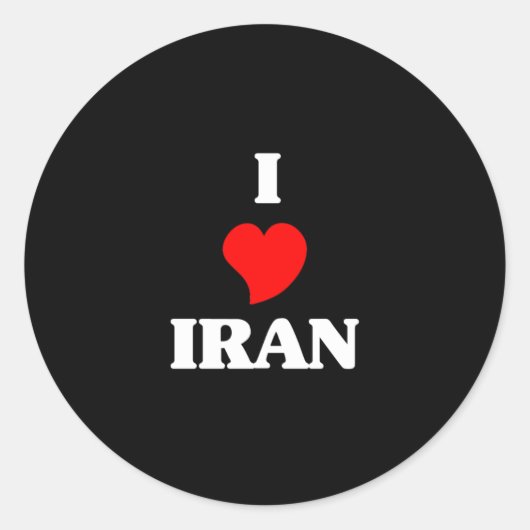 Sticker Rond J'aime l'Iran (Devant)