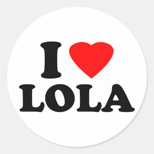 Sticker Rond J'aime Lola (Devant)