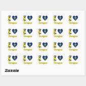 Sticker Rond J'aime l'Oregon (Feuille)