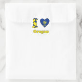 Sticker Rond J'aime l'Oregon (Sac)