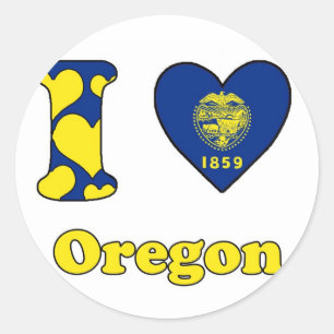 Sticker Rond J'aime l'Oregon