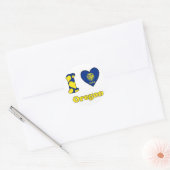 Sticker Rond J'aime l'Oregon (Enveloppe)