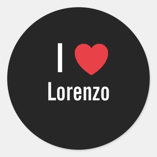 Sticker Rond J'aime Lorenzo (Devant)