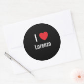 Sticker Rond J'aime Lorenzo (Enveloppe)