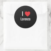 Sticker Rond J'aime Lorenzo (Sac)