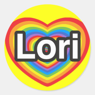 Sticker Rond J'aime Lori. Je t'aime Lori. Cœur