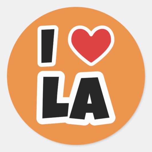 Sticker Rond J'aime Los Angeles (Devant)