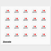 Sticker Rond J'Aime Lucy (Feuille)